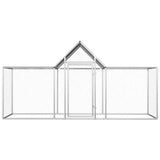 Chicken Coop 3x1x1.5 m Galvanised Steel - Front View
