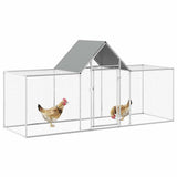 Chicken Coop 3x1x1.5 m Galvanised Steel