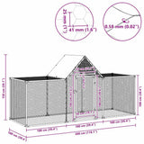 Chicken Coop 3x1x1.5 m Galvanised Steel - Extra Image