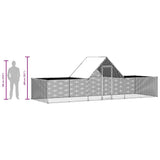 Chicken Coop 6x2x2 m Galvanised Steel