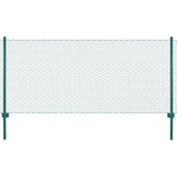 Wire Mesh Fence with Posts Steel 25x1 m Green