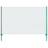 Wire Mesh Fence with Posts Steel 25x2 m Green