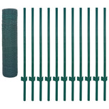 Wire Mesh Fence with Posts Steel 25x0.5 m Green