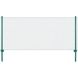 Wire Mesh Fence with Posts Steel 25x0.75 m Green
