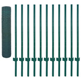 Wire Mesh Fence with Posts Steel 25x0.75 m Green - Side View