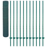 Wire Mesh Fence with Posts Steel 25x1.5 m Green - Side View