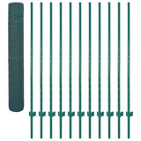Wire Mesh Fence with Posts Steel 25x2 m Green - Side View