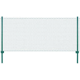 Wire Mesh Fence with Posts Steel 25x0.75 m Green