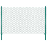 Wire Mesh Fence with Posts Steel 25x1.5 m Green