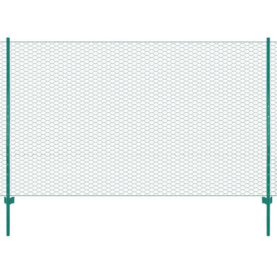 Wire Mesh Fence with Posts Steel 25x1.5 m Green