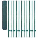 Wire Mesh Fence with Posts Steel 25x1.5 m Green