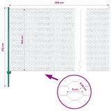 Wire Mesh Fence with Posts Steel 25x1.5 m Green - 45-Degree Angle