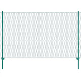 Wire Mesh Fence with Posts Steel 25x2 m Green