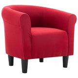 Armchair Wine Red Fabric - Front View