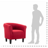 Armchair Wine Red Fabric - Rear View