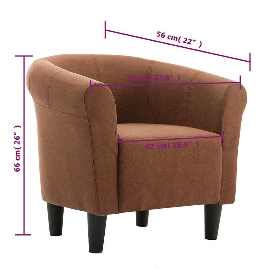 Armchair Brown Fabric