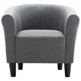 Armchair Light Grey Fabric - Side View