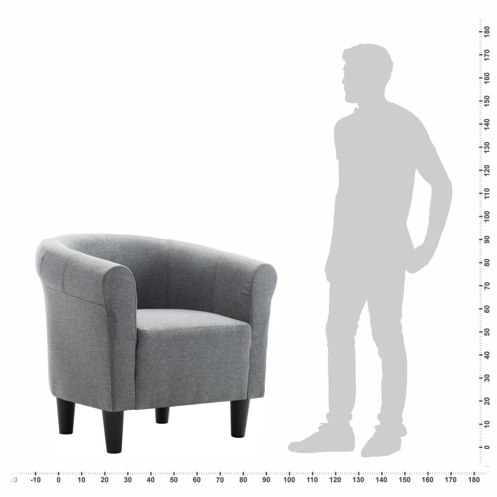 Armchair Light Grey Fabric