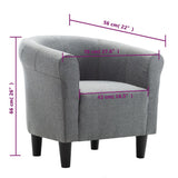 Armchair Light Grey Fabric