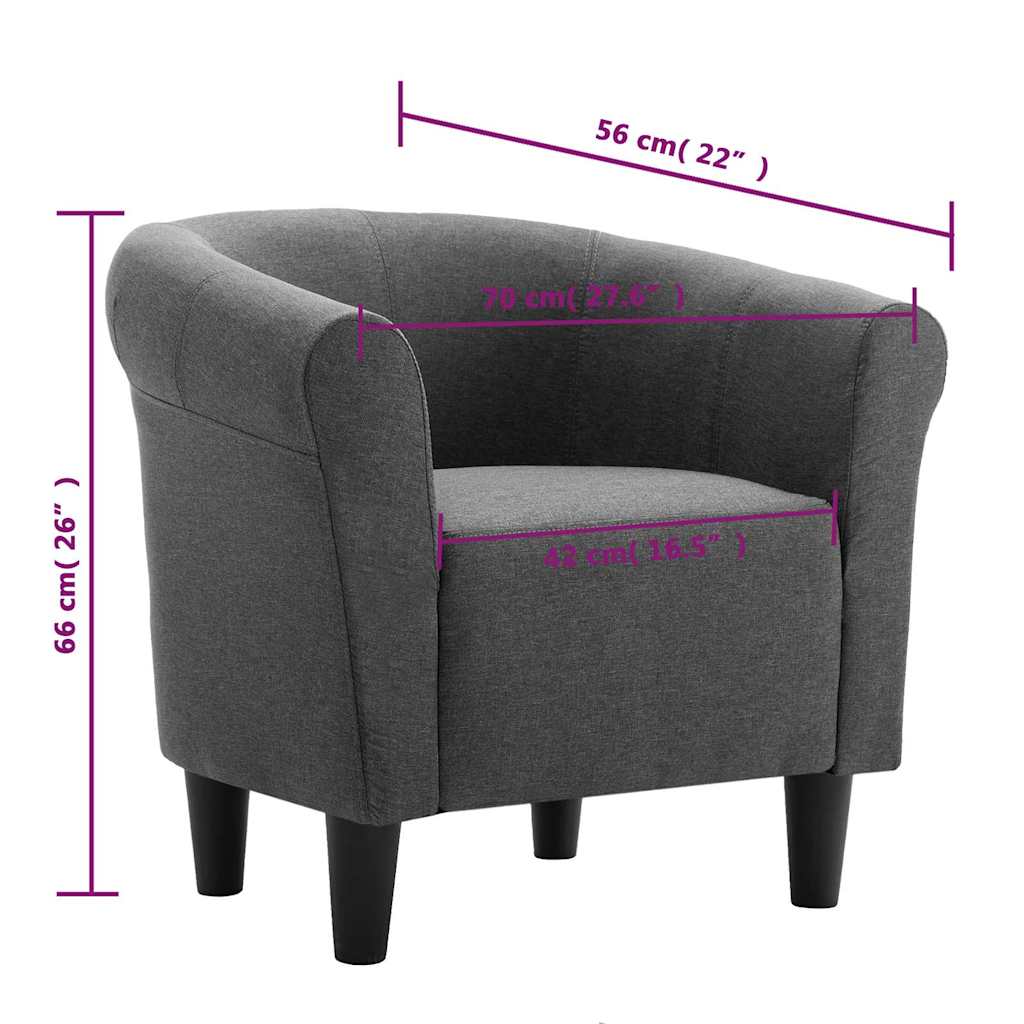 Armchair Dark Grey Fabric