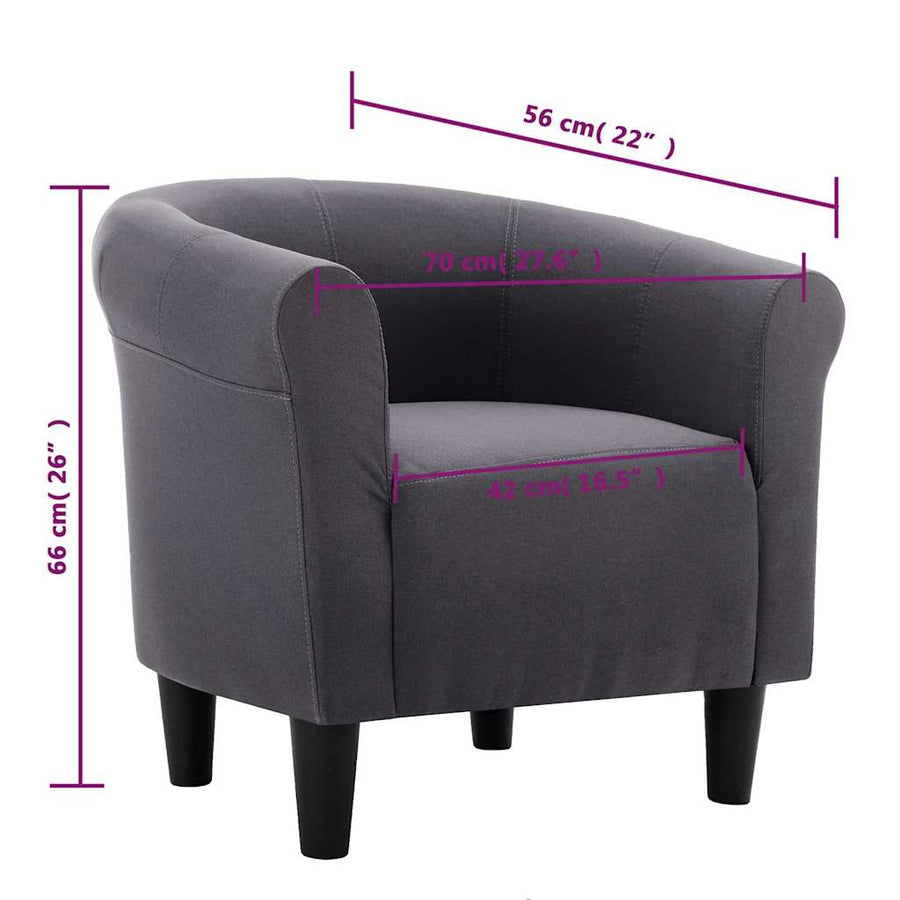 Armchair Black Fabric
