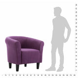 Armchair Purple Fabric - Rear View