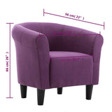 Armchair Purple Fabric - Close-Up Angle