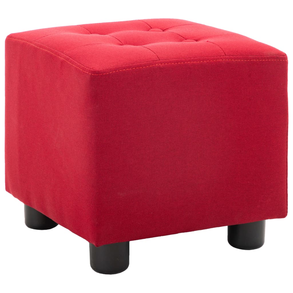 2 Piece Armchair and Stool Set Wine Red Fabric