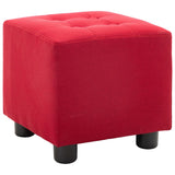 2 Piece Armchair and Stool Set Wine Red Fabric - Close-Up Angle