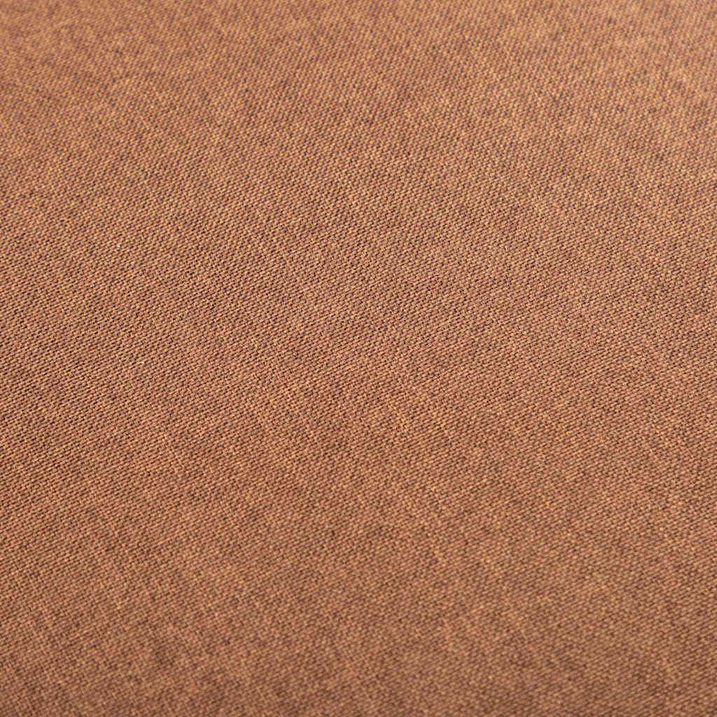 2 Piece Armchair and Stool Set Brown Fabric