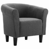 2 Piece Armchair and Stool Set Dark Grey Fabric - Top-Down View