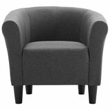 2 Piece Armchair and Stool Set Dark Grey Fabric - 45-Degree Angle