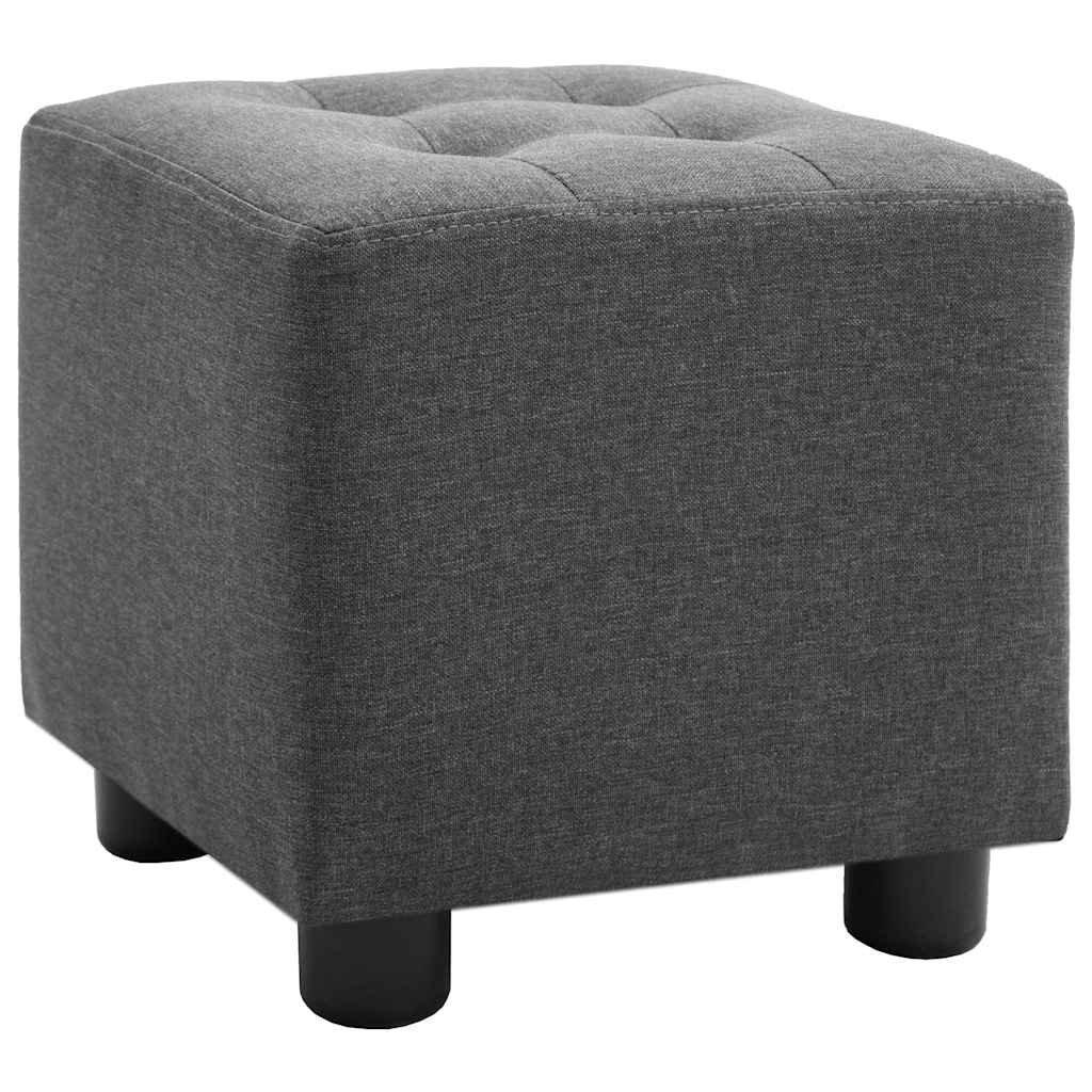2 Piece Armchair and Stool Set Dark Grey Fabric