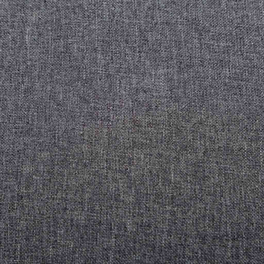 2 Piece Armchair and Stool Set Dark Grey Fabric