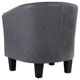 Tub Chair Grey Faux Leather - Top-Down View