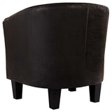 Tub Chair Brown Faux Leather - 45-Degree Angle