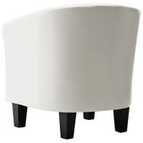 Tub Chair White Faux Leather - Top-Down View