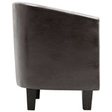 Tub Chair Dark Brown Faux Leather