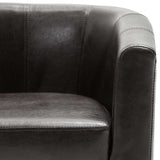 Tub Chair Dark Brown Faux Leather