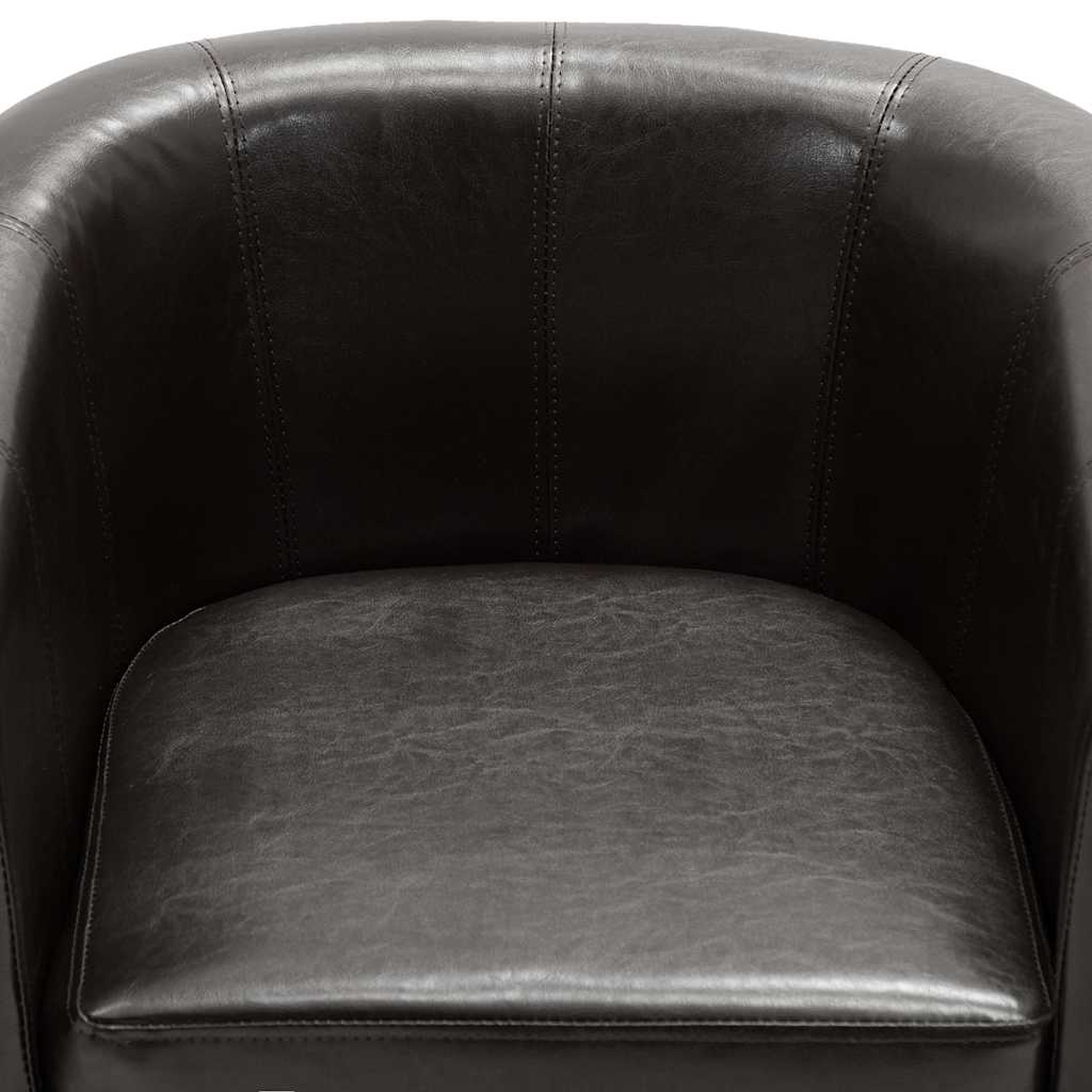 Tub Chair Dark Brown Faux Leather