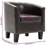 Tub Chair Dark Brown Faux Leather