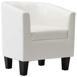 Tub Chair White Faux Leather