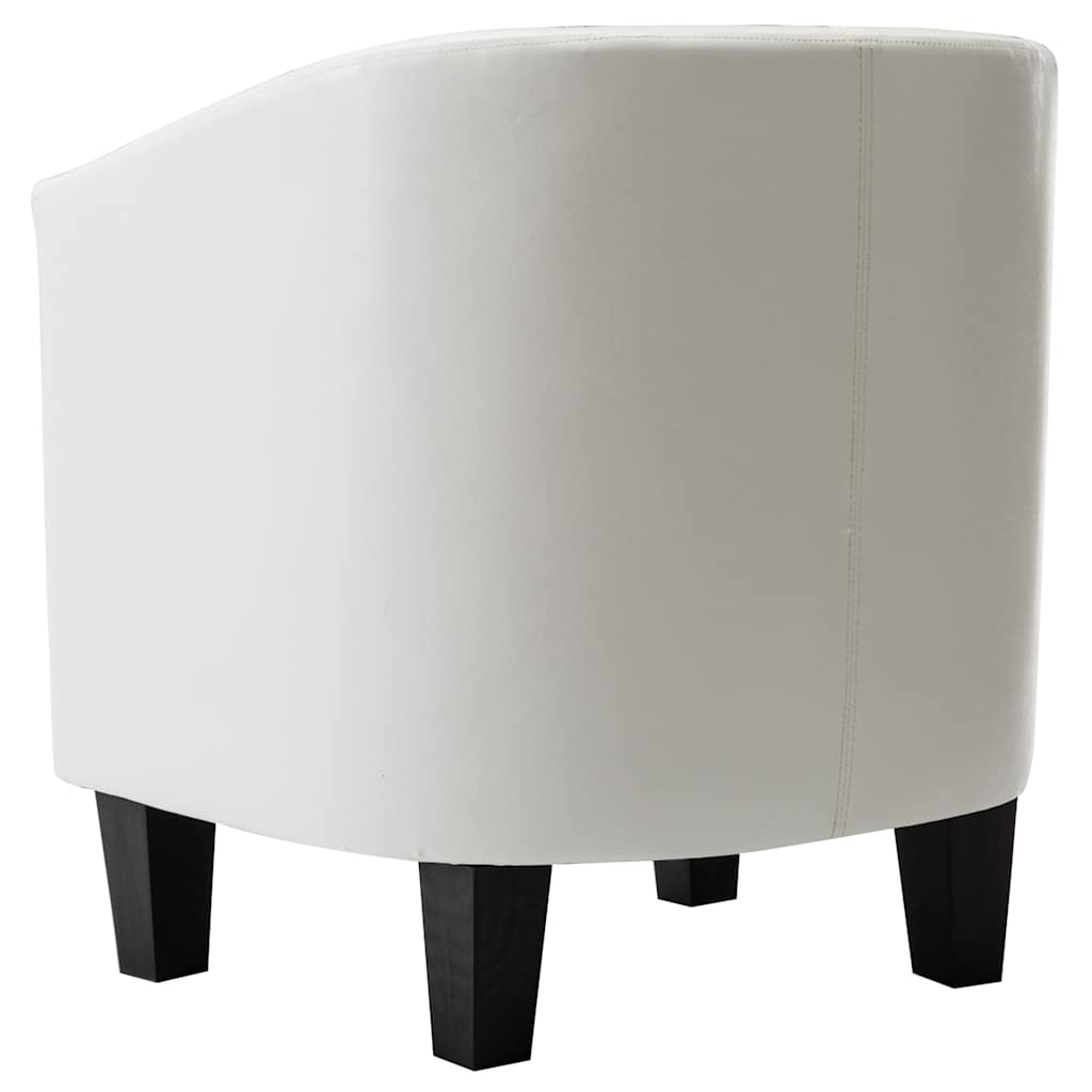 Tub Chair White Faux Leather