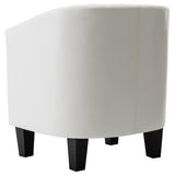 Tub Chair White Faux Leather - Top-Down View