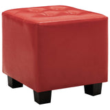 Tub Chair with Footstool Red Faux Leather