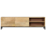 TV Cabinet 145x30x41 cm Solid Mango Wood - Front View