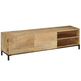TV Cabinet 145x30x41 cm Solid Mango Wood - Side View