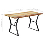 Dining Table 140x80x76 cm Solid Reclaimed Wood - Close-Up Angle