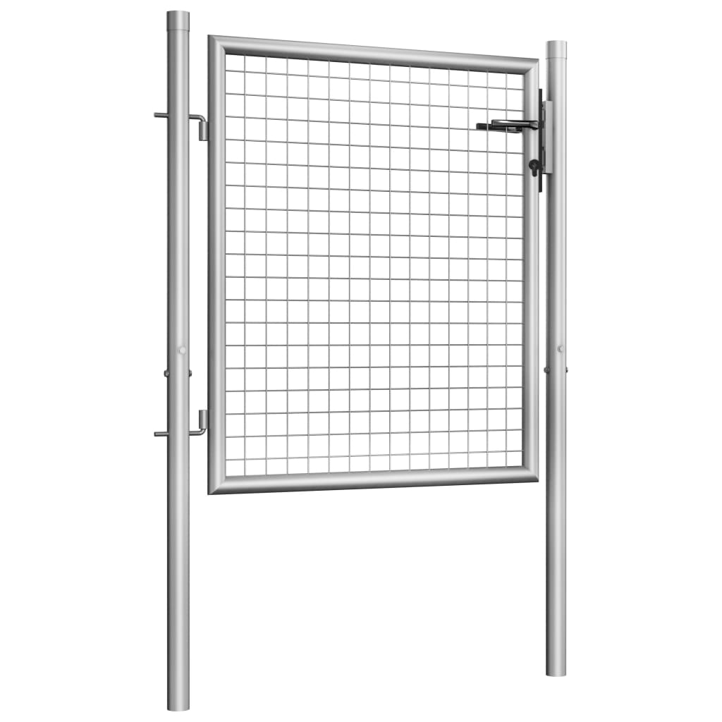 Garden Gate Galvanised Steel 100x75 cm Silver
