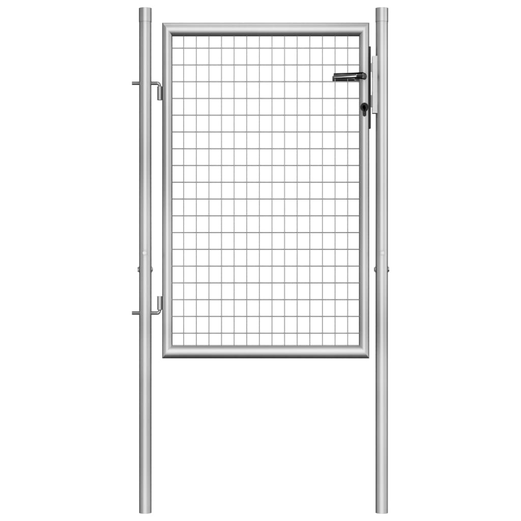 Garden Gate Galvanised Steel 100x100 cm Silver